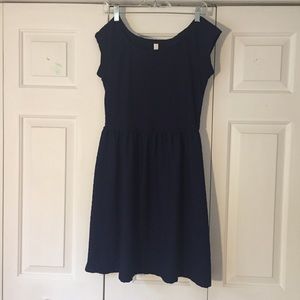 Navy blue short-sleeved dress